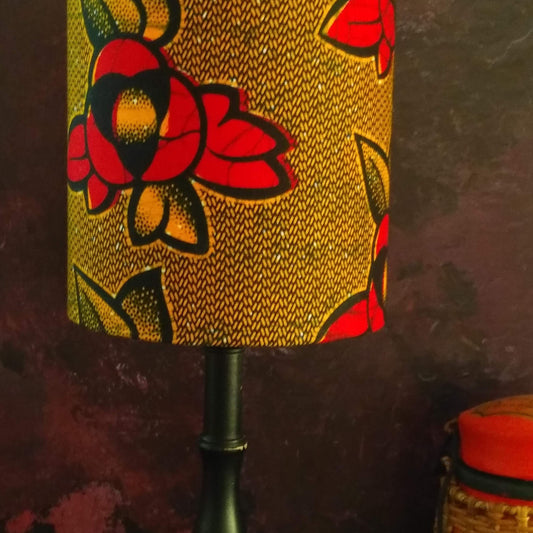 Rustic Red Flower African Lampshade UDAMA