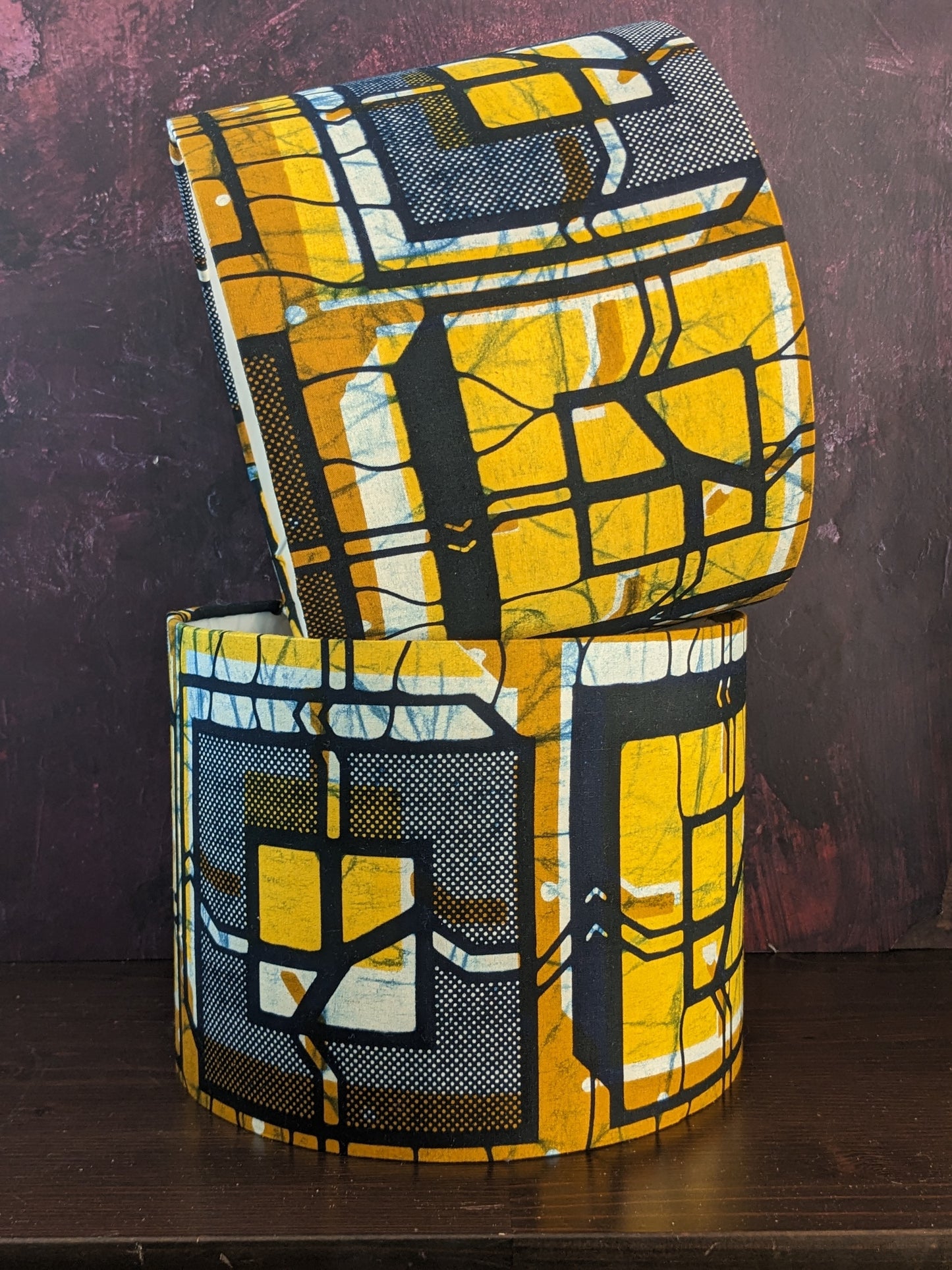 MidCentury Modern Square Pattern African Lampshade AKINDE