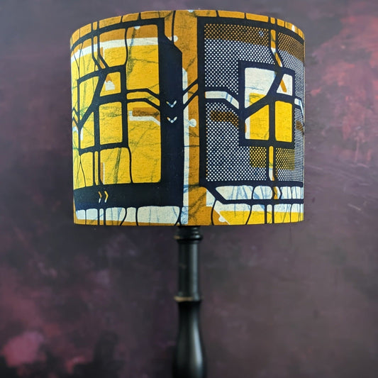 MidCentury Modern Square Pattern African Lampshade AKINDE