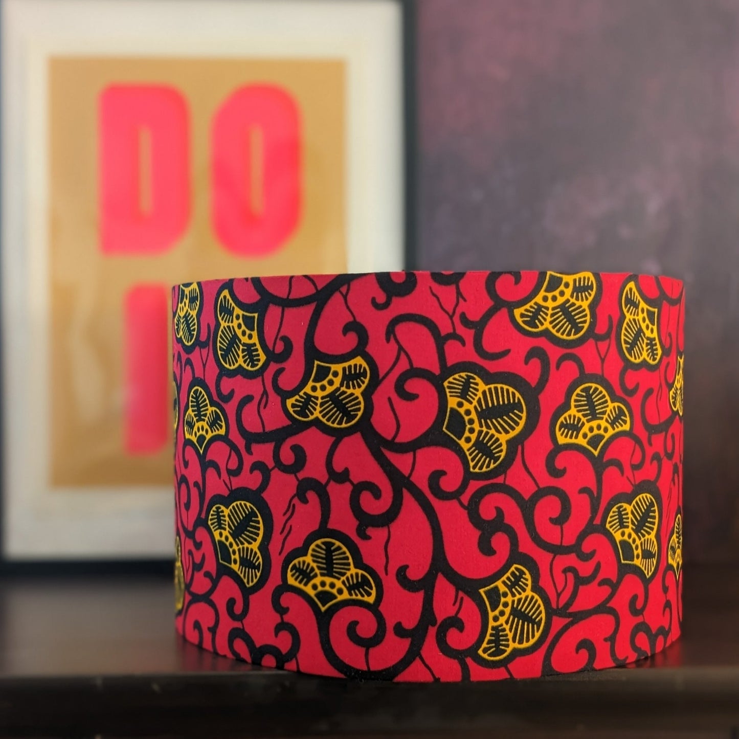 Red Yellow Gold Flower African Lampshade AYOKA