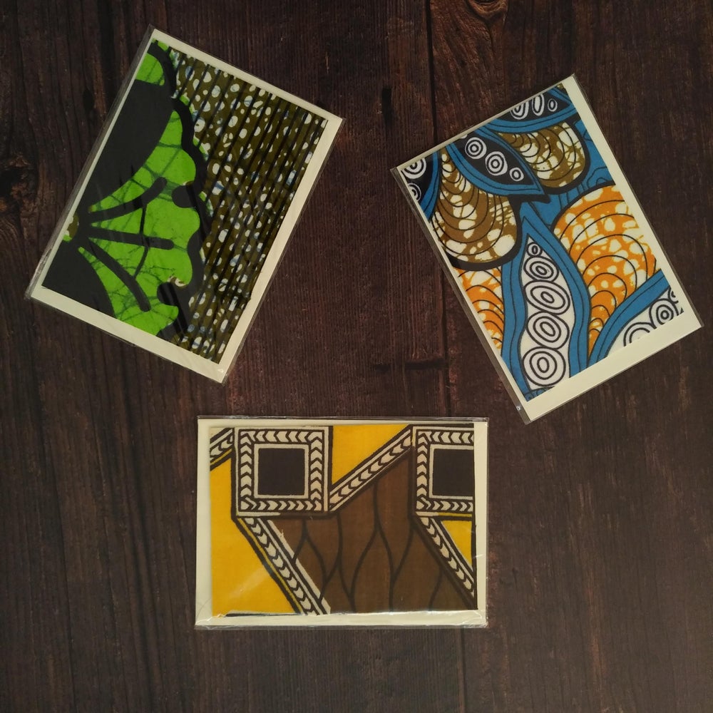 Handmade African greeting cards A6, set of 3