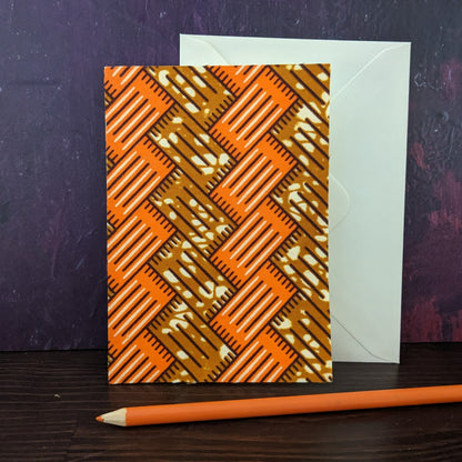 BIRIKI Gift Set: Orange and Brown African Brick pattern