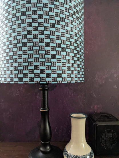 Blue Geometric Brown Dice African Lampshade DADU