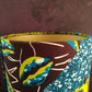 Mustard Turquoise Peacock Tall African Lampshade MAKEDA (ex-display)