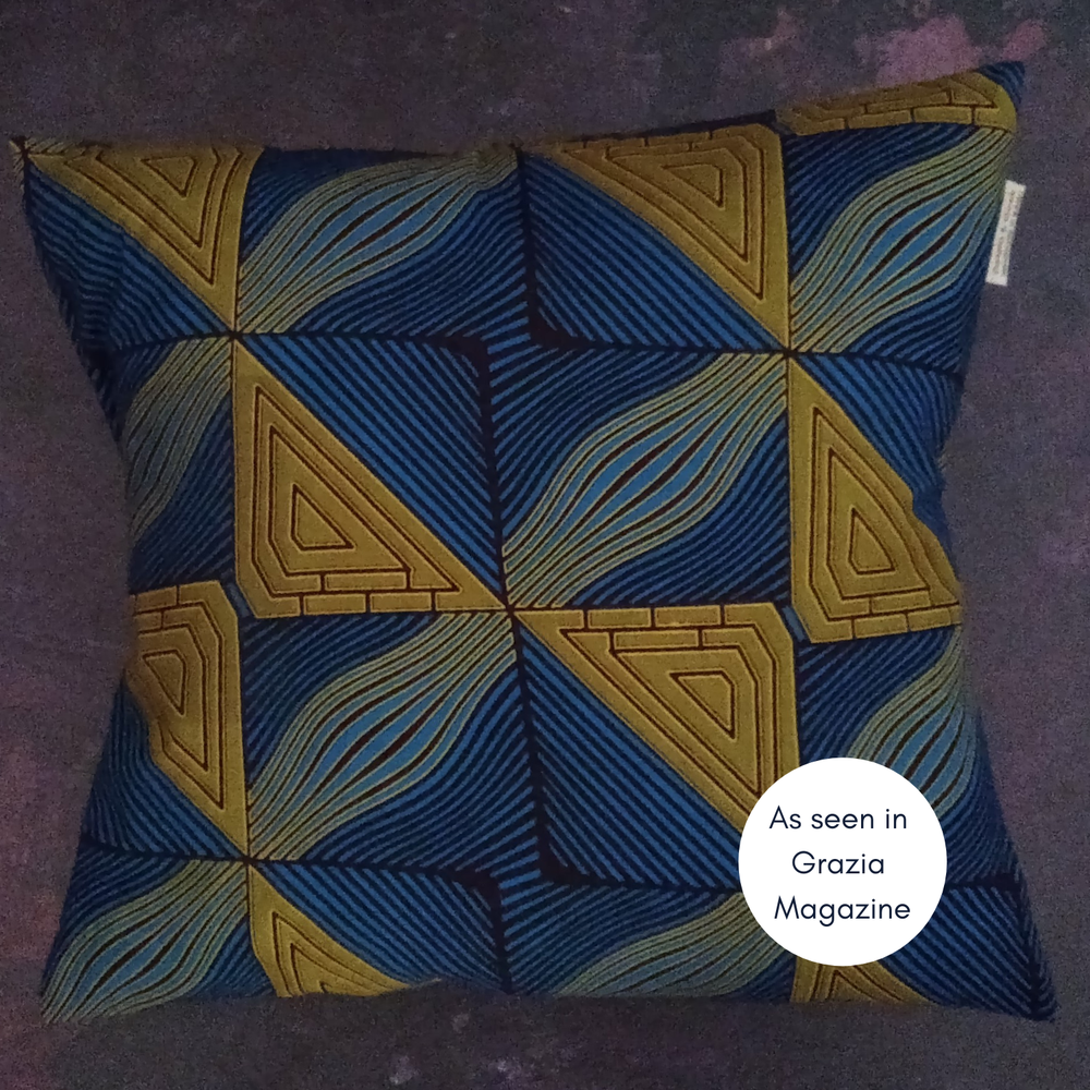 Blue Mustard Geometric Tile Lampshade BAHIA (ex-display)