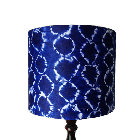 Blue White Tie Dye Adire Lampshade AARIN