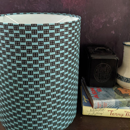 Blue Geometric Brown Dice African Lampshade DADU
