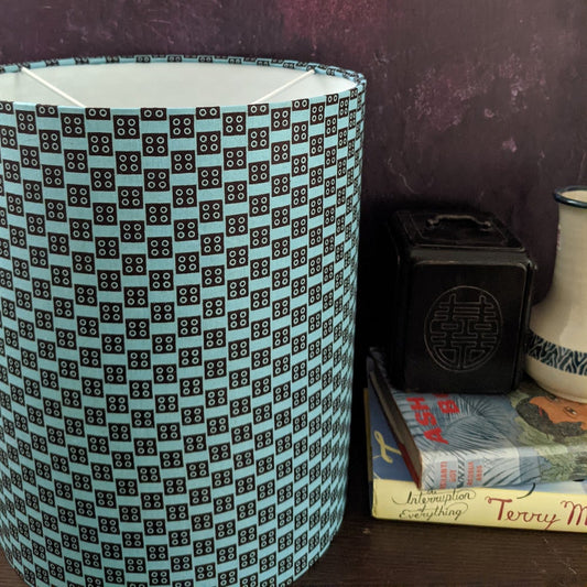 Blue Geometric Brown Dice African Lampshade DADU