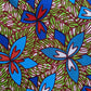 Blue red flowers African print lampshade ABURI