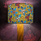 Blue red flowers African print lampshade ABURI
