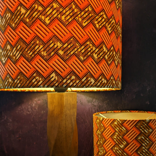 Orange Brown Brick African Lampshade BIRIKI