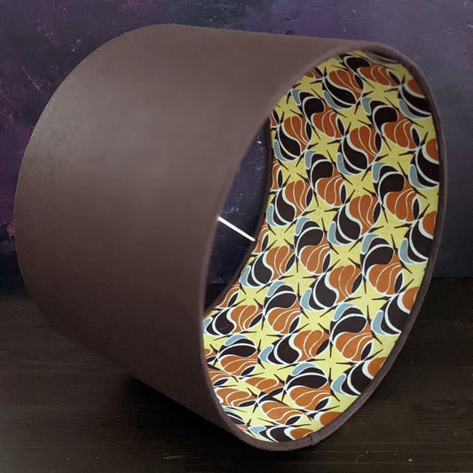 Coffee Seed Double Lined African Lampshade DAYO DUO