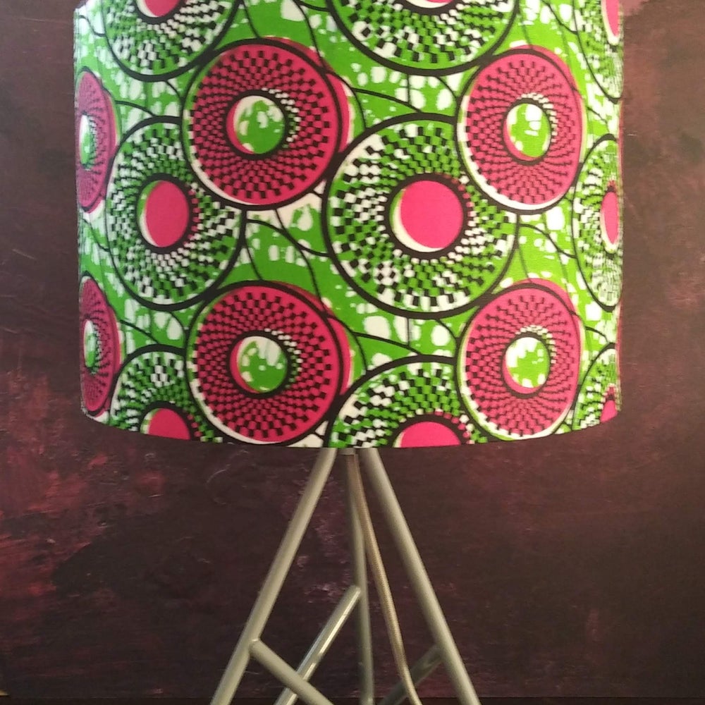 Green  Pink Donut Rings African Lampshade BURCAD