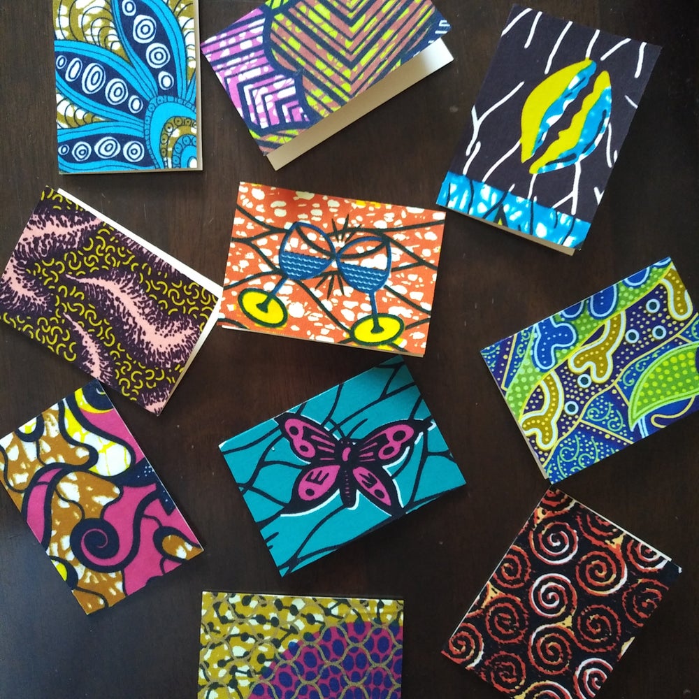 African Print Blank Note Cards (A7), set of 10