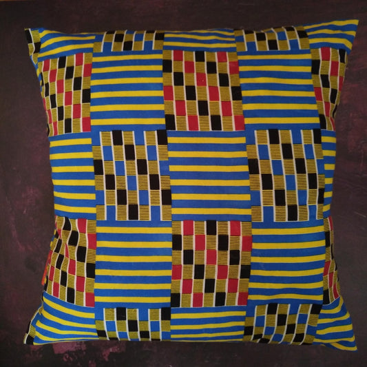 Geometric Square Kente Decorative Pillow ADOFO