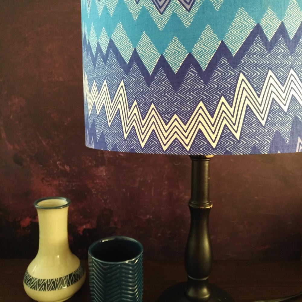 Electric Blue Shockwave Lamp Shade, BIYI Lampshade