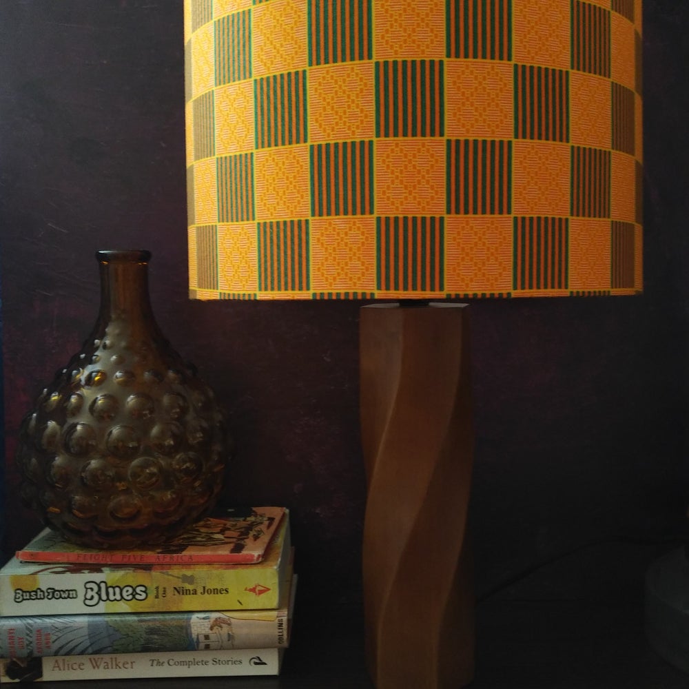 Orange & Green Geometric Kente Lamp shade OSEI