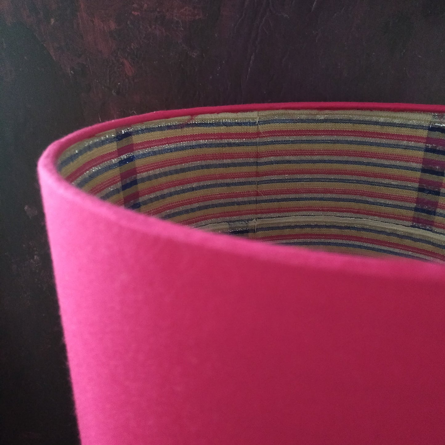 Pink striped Nigerian Aso Oke Lampshade (SAMPLE)