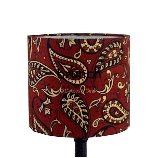 Brown paisley African lampshade JELANI