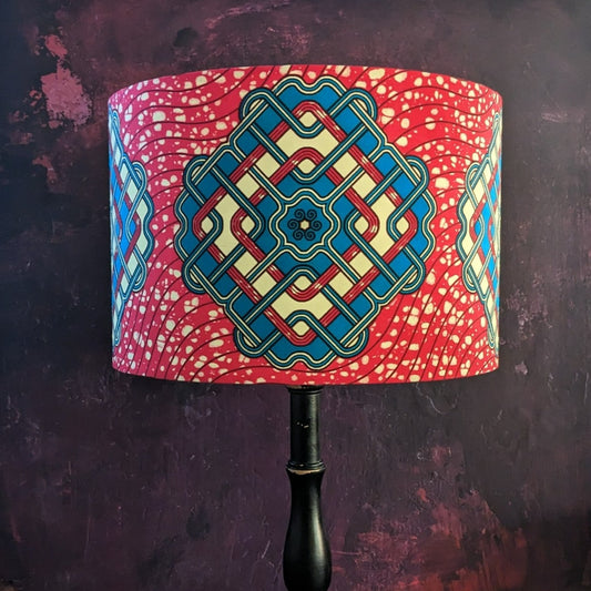 African Tribal Lampshade Pink Turquoise JOHARI