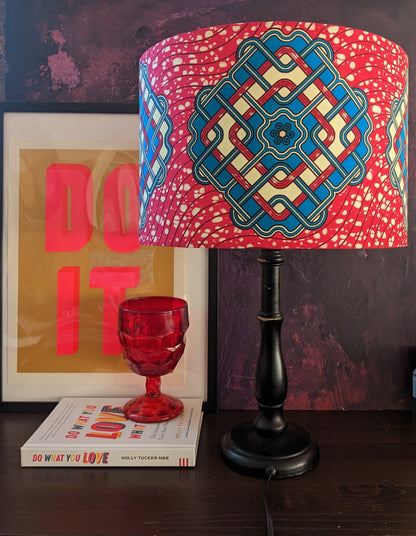 African Tribal Lampshade Pink Turquoise JOHARI