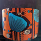 Large Orange Blue Flower African Lampshade DETOLA