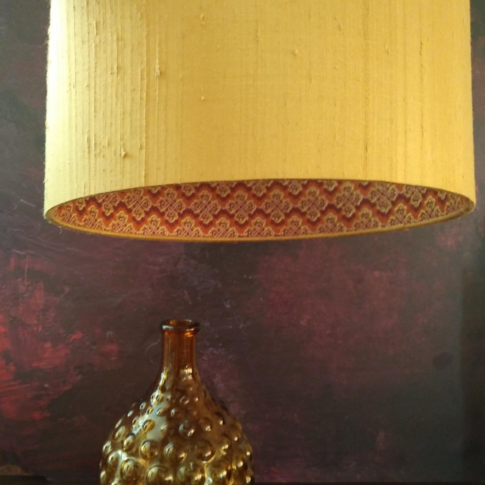 Golden Silk Luxe Double Sided Drum Lampshade HASAN