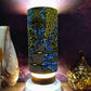 Mustard Turquoise Peacock Tall African Lampshade MAKEDA (ex-display)
