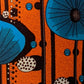 Large Orange Blue Flower African Lampshade DETOLA