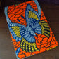 Reserved for STELLA O - Orange African Print Note Book: Blue & Yellow Butterfly pattern