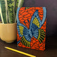 Reserved for STELLA O - Orange African Print Note Book: Blue & Yellow Butterfly pattern