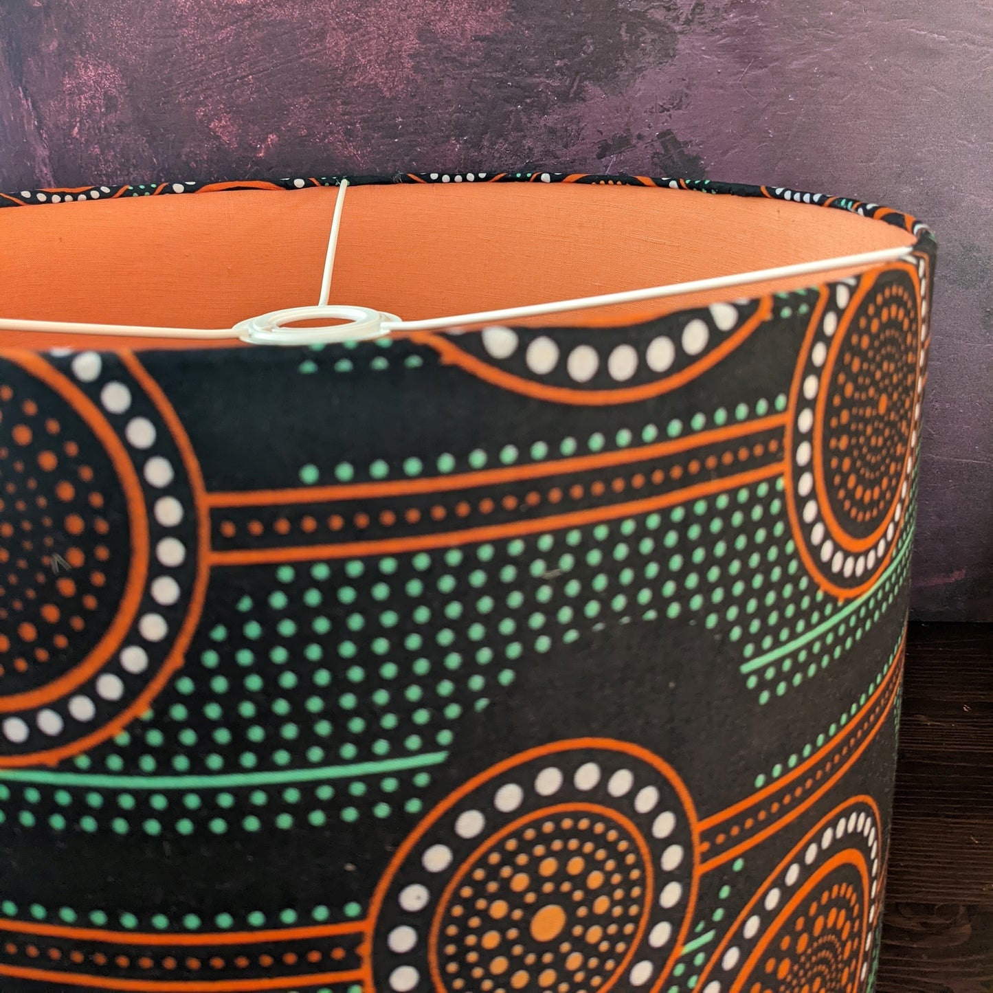 Rustic Circle Mid Century Modern African Lampshade SAYARI