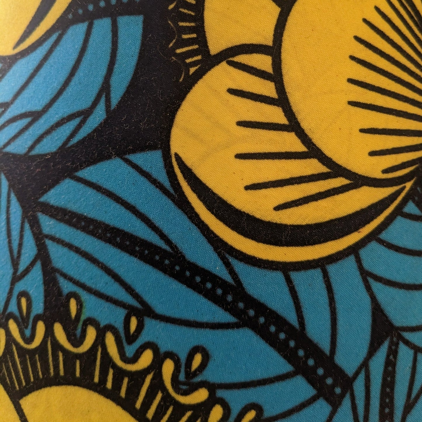 Blue Leaf Yellow Flower African Table Lampshade (ex-display)