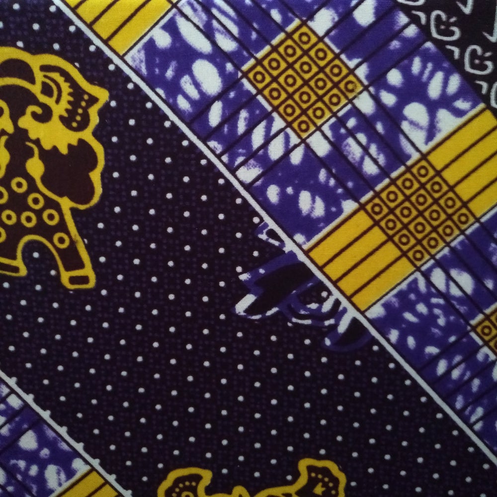 Purple Gold Patchwork African Wall Decor