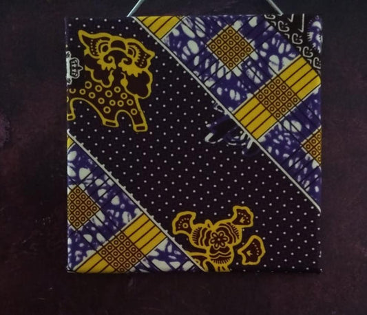 Purple Gold Patchwork African Wall Decor