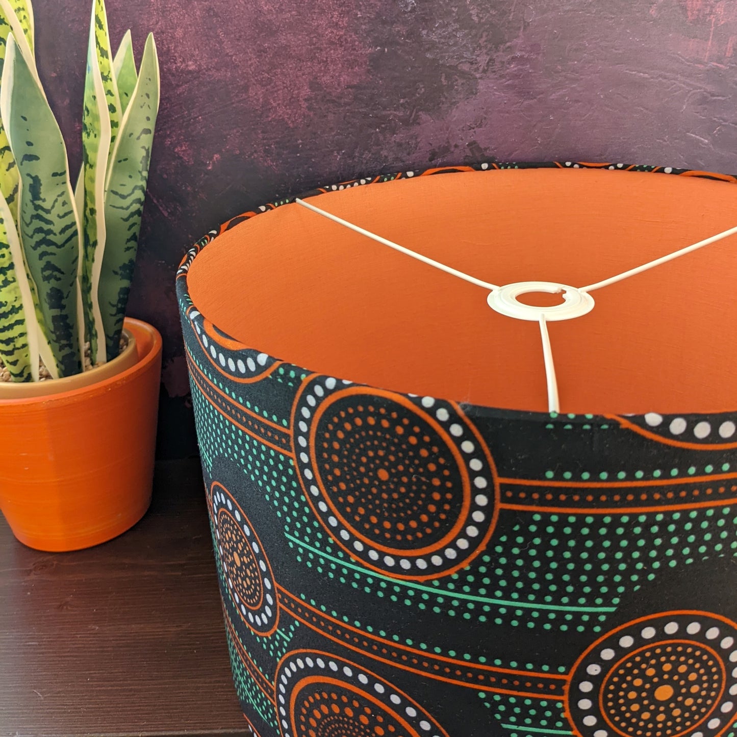 Rustic Circle Mid Century Modern African Lampshade SAYARI