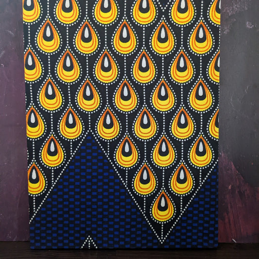 Blue Yellow Peacock Feather African Wall Art TAUSI