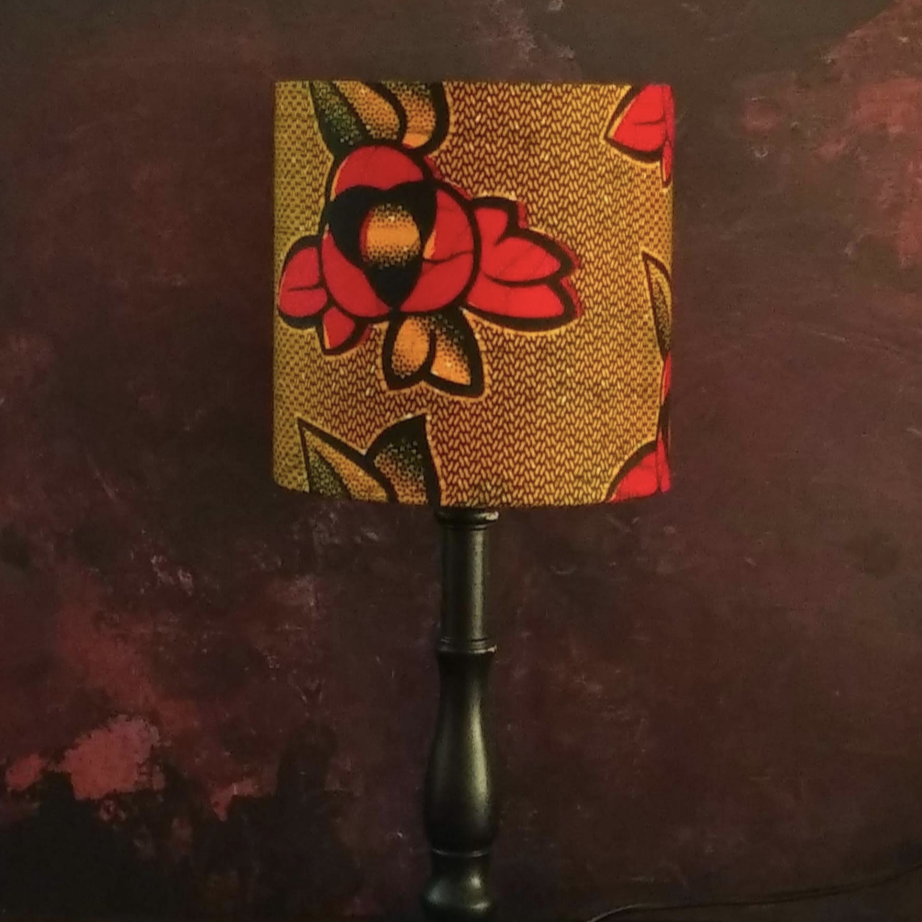 Rustic Red Flower African Lampshade UDAMA